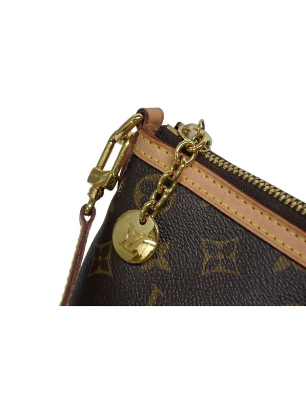 Louis Vuitton Palermo PM Handbag Monogram Leather Gold